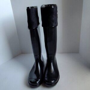 Ladies SZ 7M Tommy Hilfiger Black Rain Boot